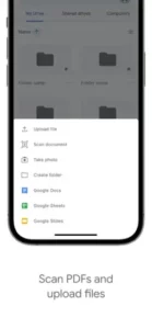 google drive file upload options