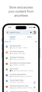 google drive recent files