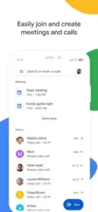 google meet app meetings history join