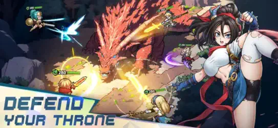 realms of pixel defend throne dragon battle